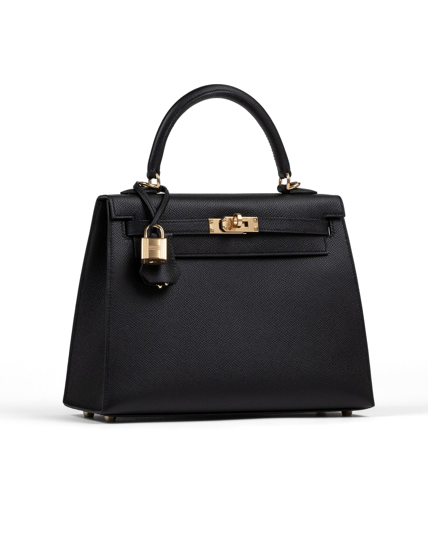 Kelly 25 Sellier Black in Epsom Leather with Gold Hardware
