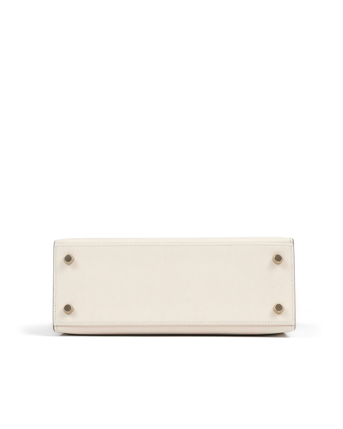 Kelly 25 Sellier Craie in Epsom leather with Gold Hardware