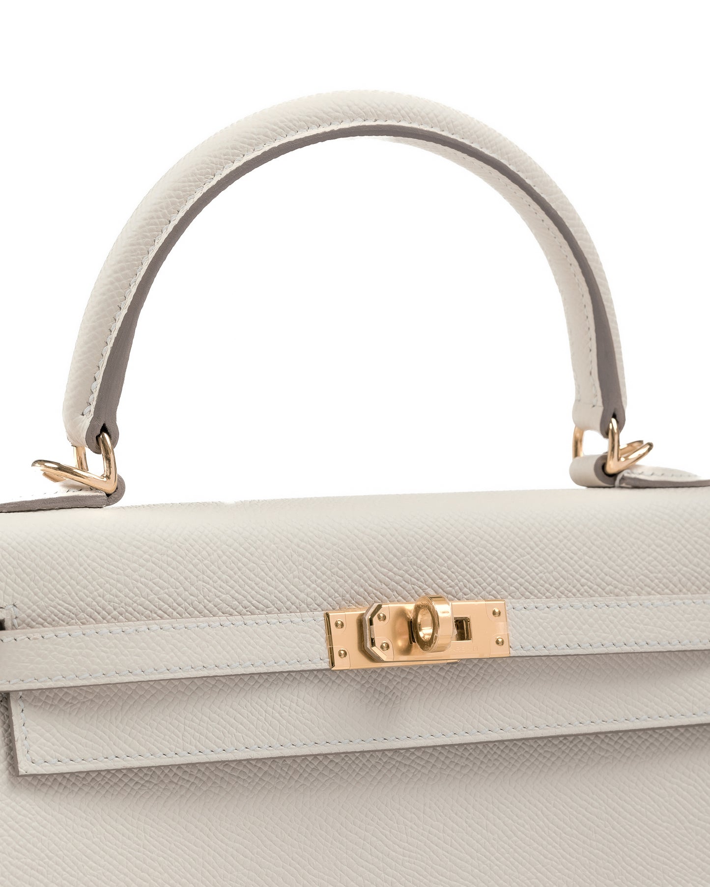 Kelly 25 Sellier Craie in Epsom leather with Gold Hardware
