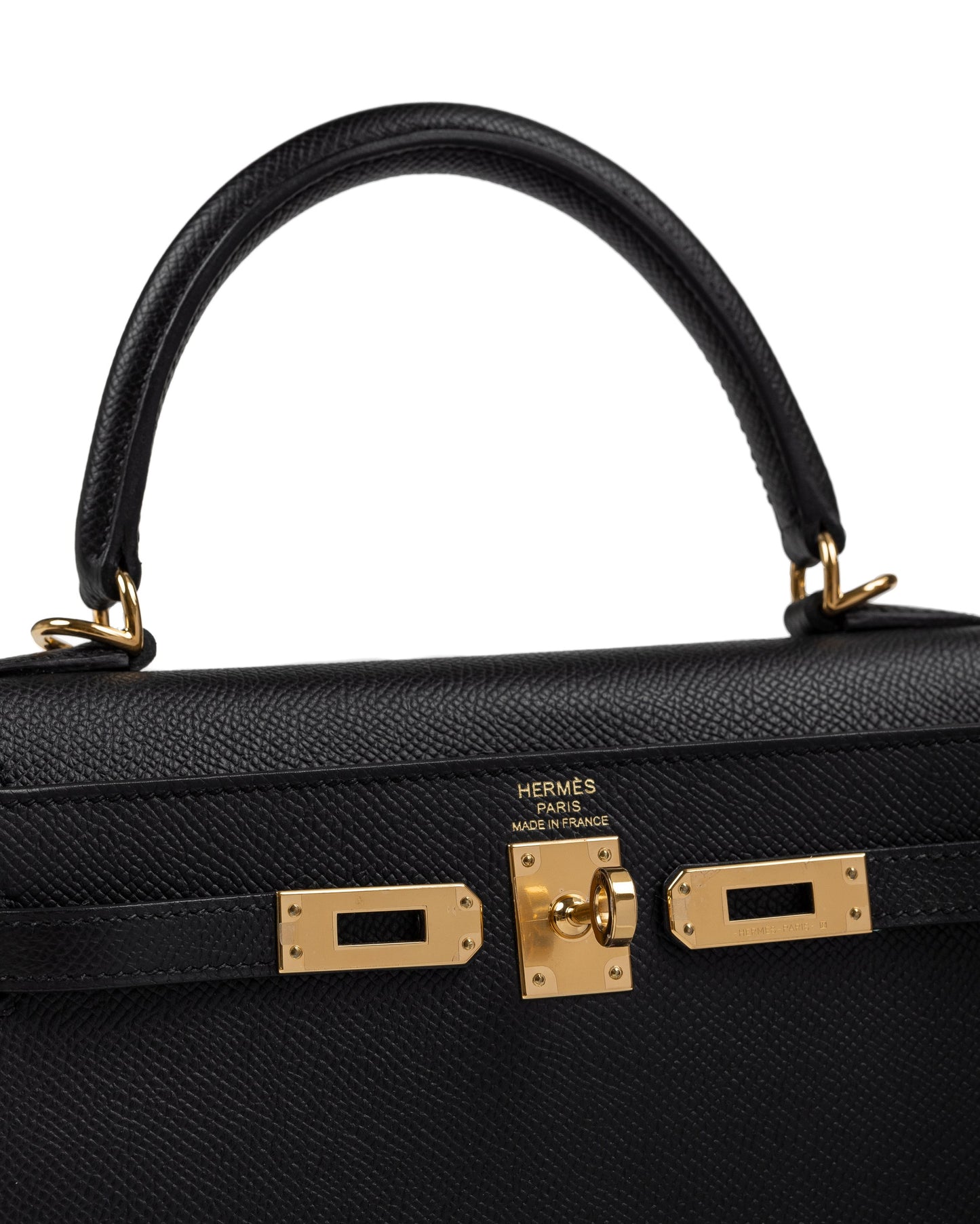 Kelly 25 Sellier Black in Epsom Leather with Gold Hardware
