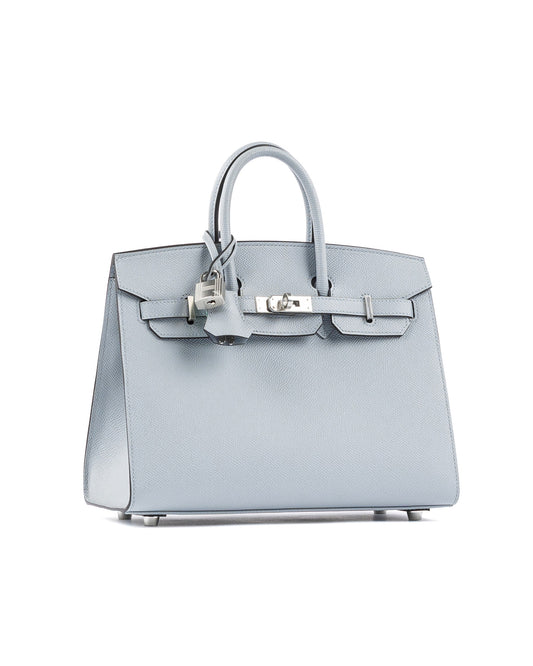 Birkin 25 Blue Glacier in Epsom Leather with Palladium Hardware