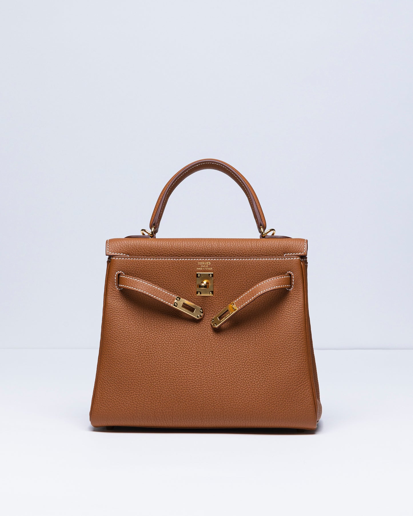 Kelly 25 Gold Togo Leather with Gold Hardware