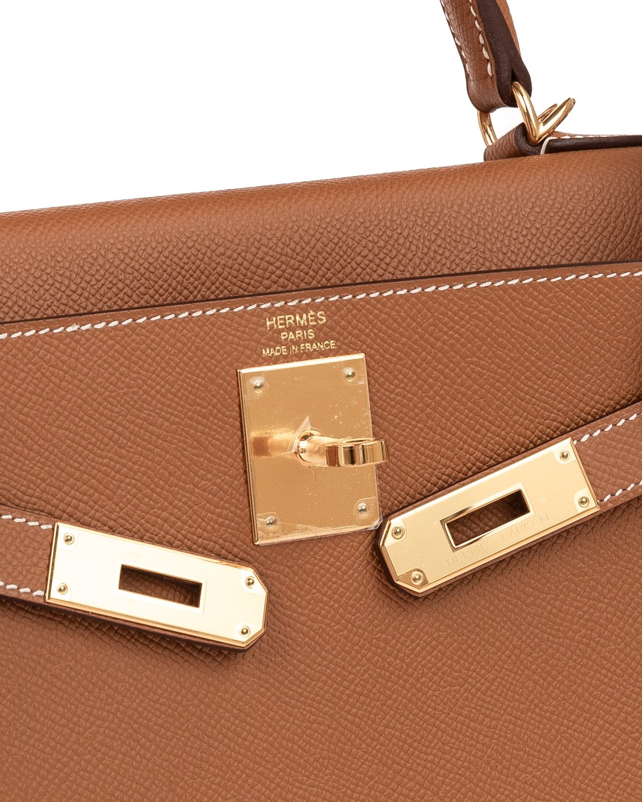 Kelly 28 Gold in Epsom Leather with Gold Hardware