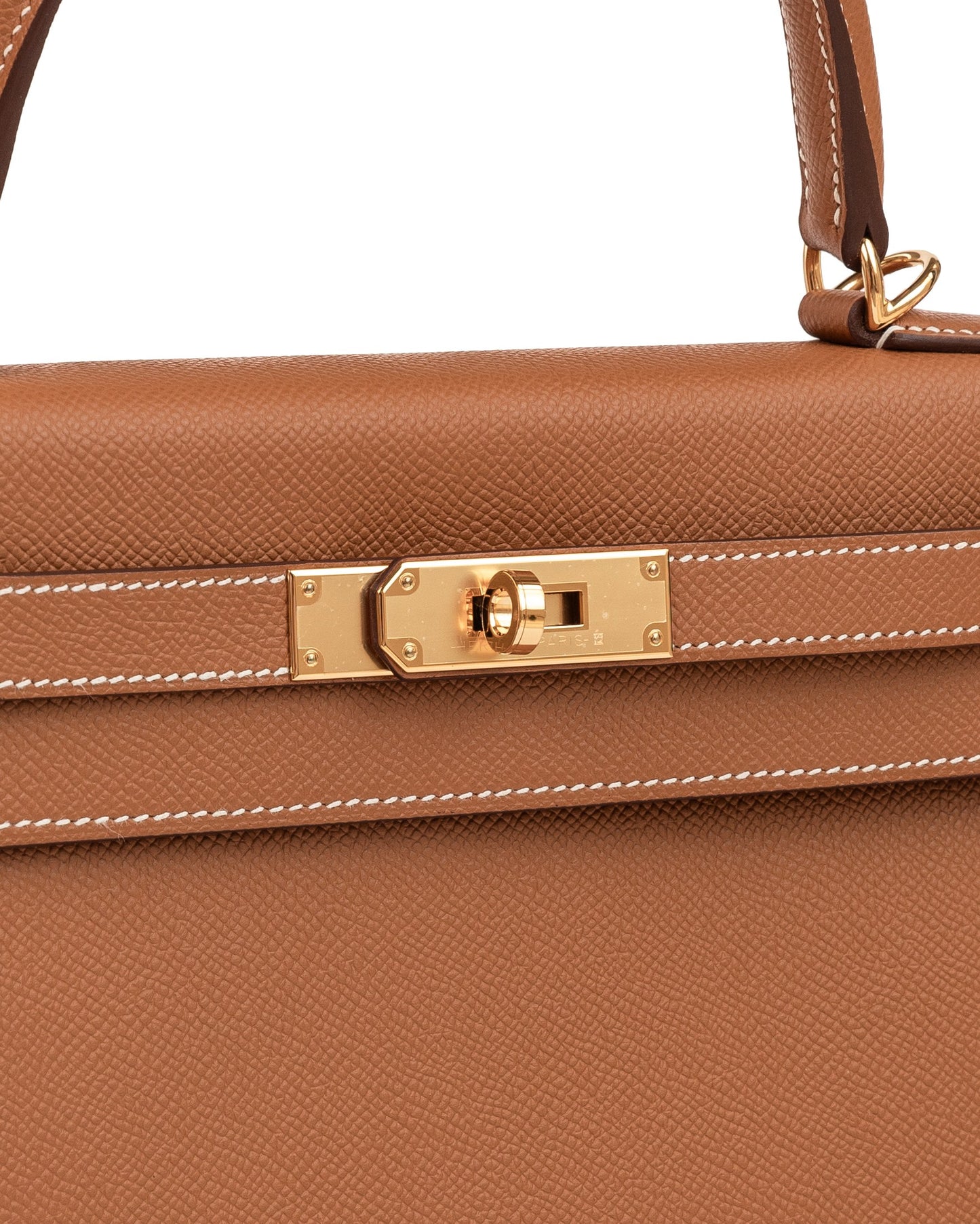 Kelly 28 Gold in Epsom Leather with Gold Hardware