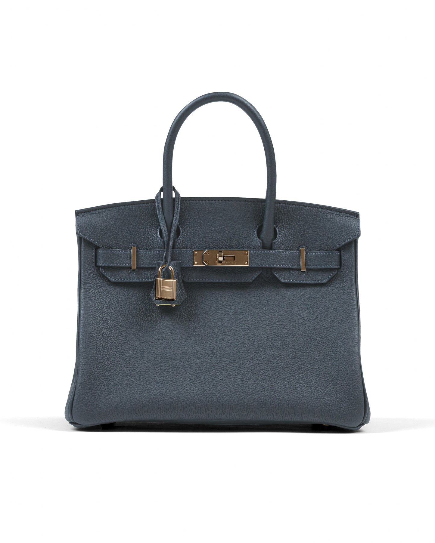 Birkin 30 HSS Gris Misty in Togo Leather Jaune De Naples Interior with Permabrass Hardware