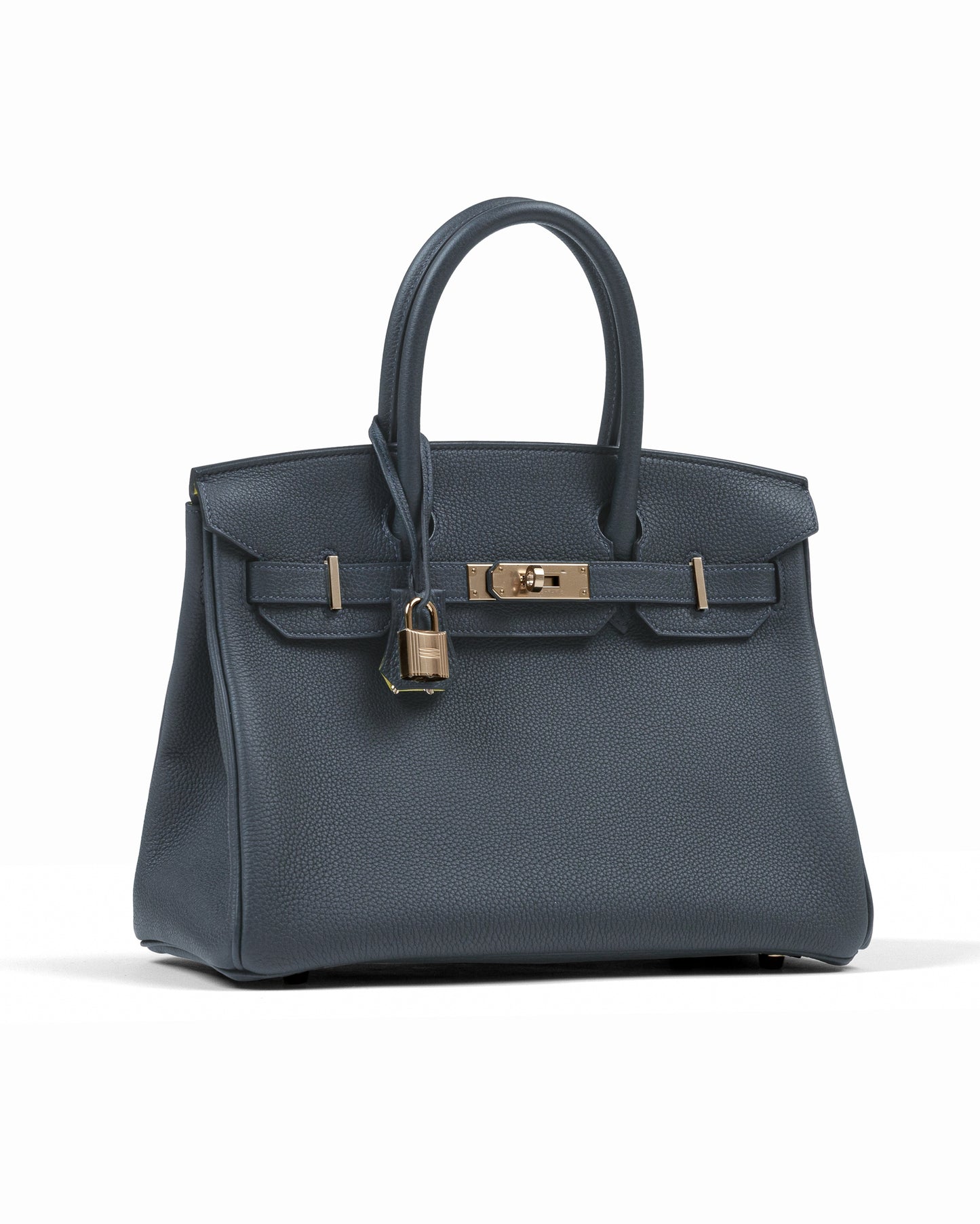 Birkin 30 HSS Gris Misty in Togo Leather Jaune De Naples Interior with Permabrass Hardware