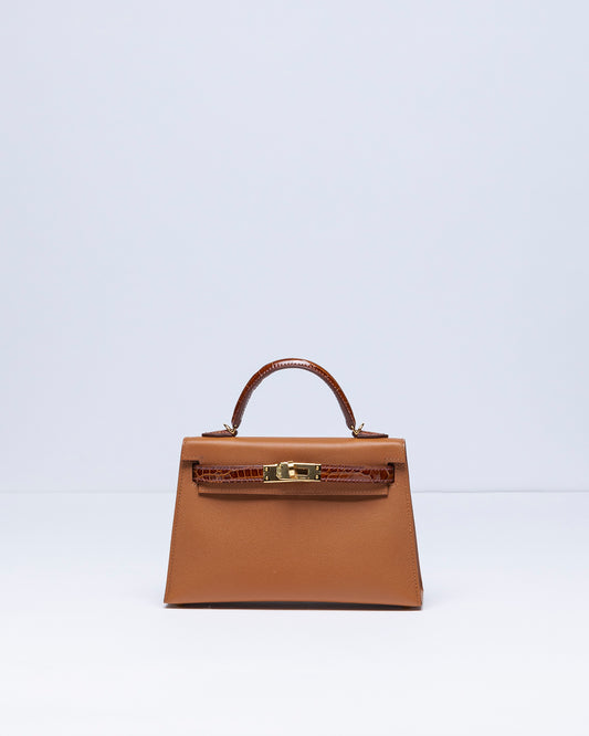 Kelly 20 Sellier Gold Madame Miel Alligator Touch with Gold Hardware