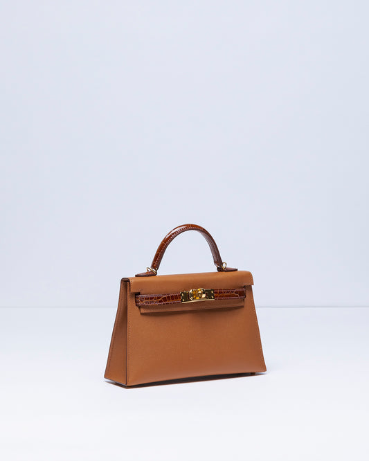 Kelly 20 Sellier Gold Madame Miel Alligator Touch with Gold Hardware