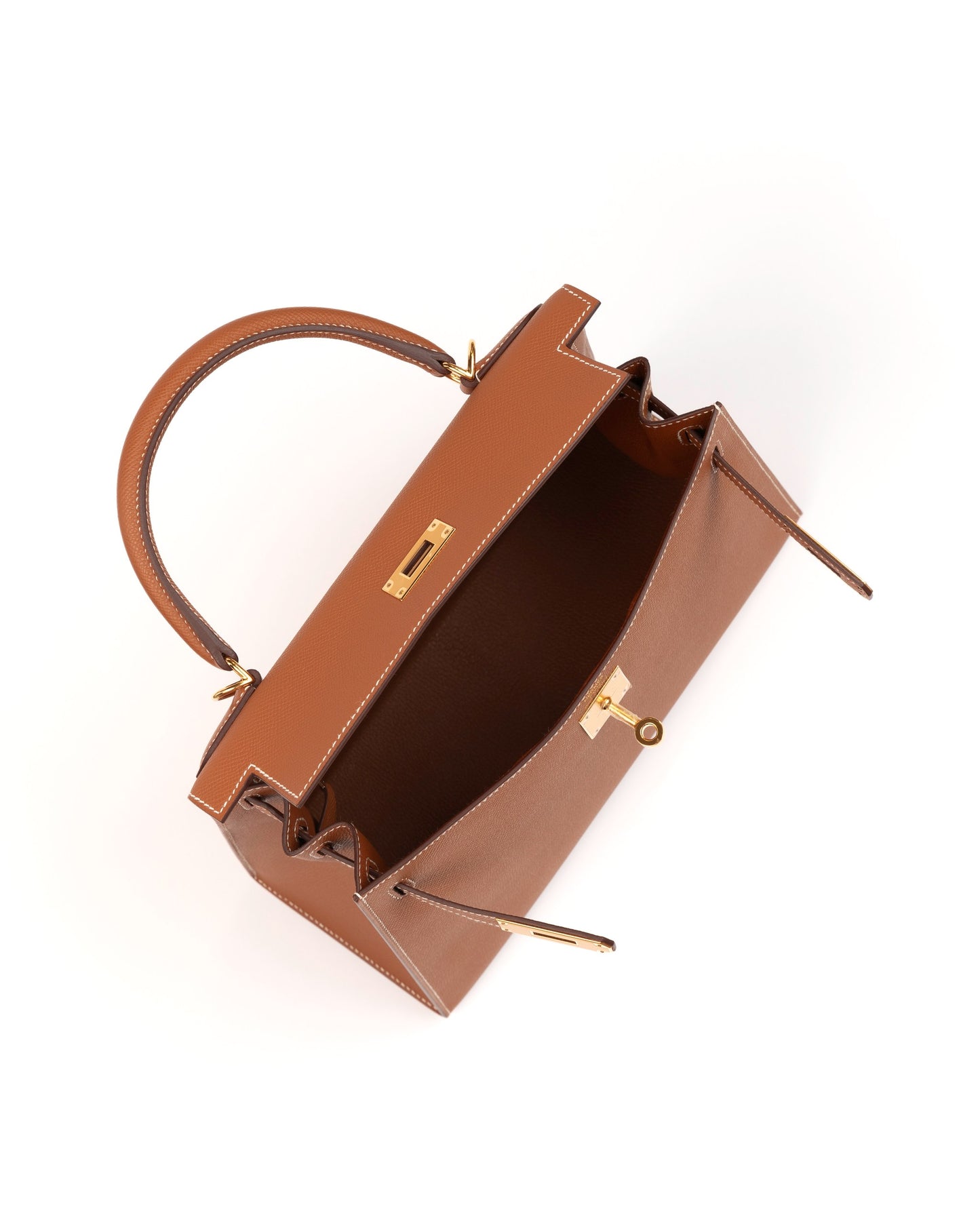 Kelly 28 Gold in Epsom Leather with Gold Hardware
