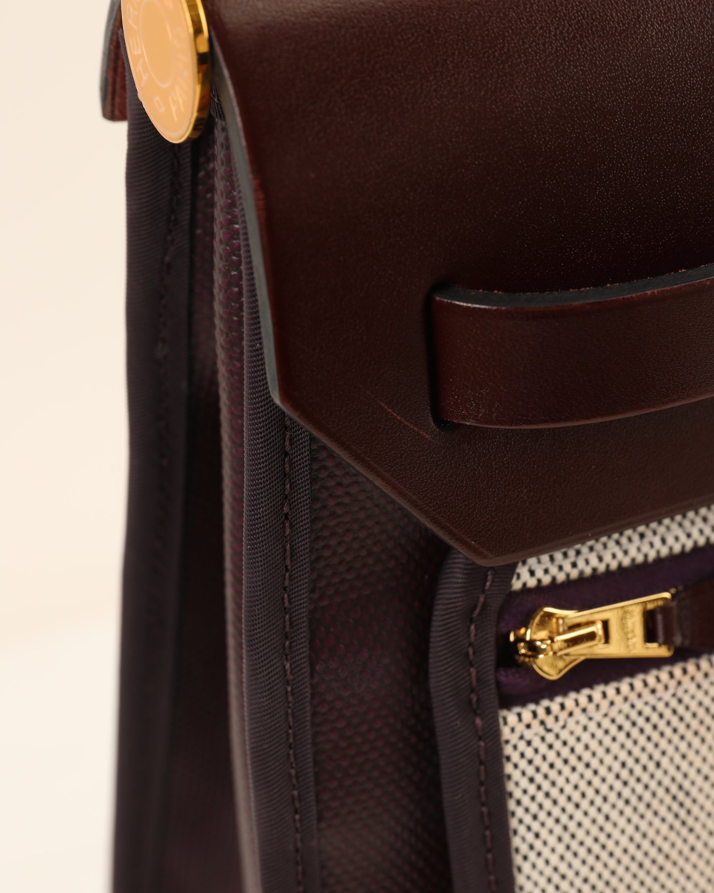 Herbag Zip 31 in Burgundy with Coated Canvas Gold Hardware