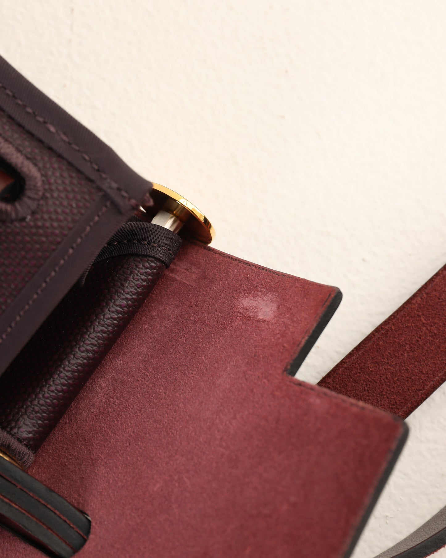 Herbag Zip 31 in Burgundy with Coated Canvas Gold Hardware