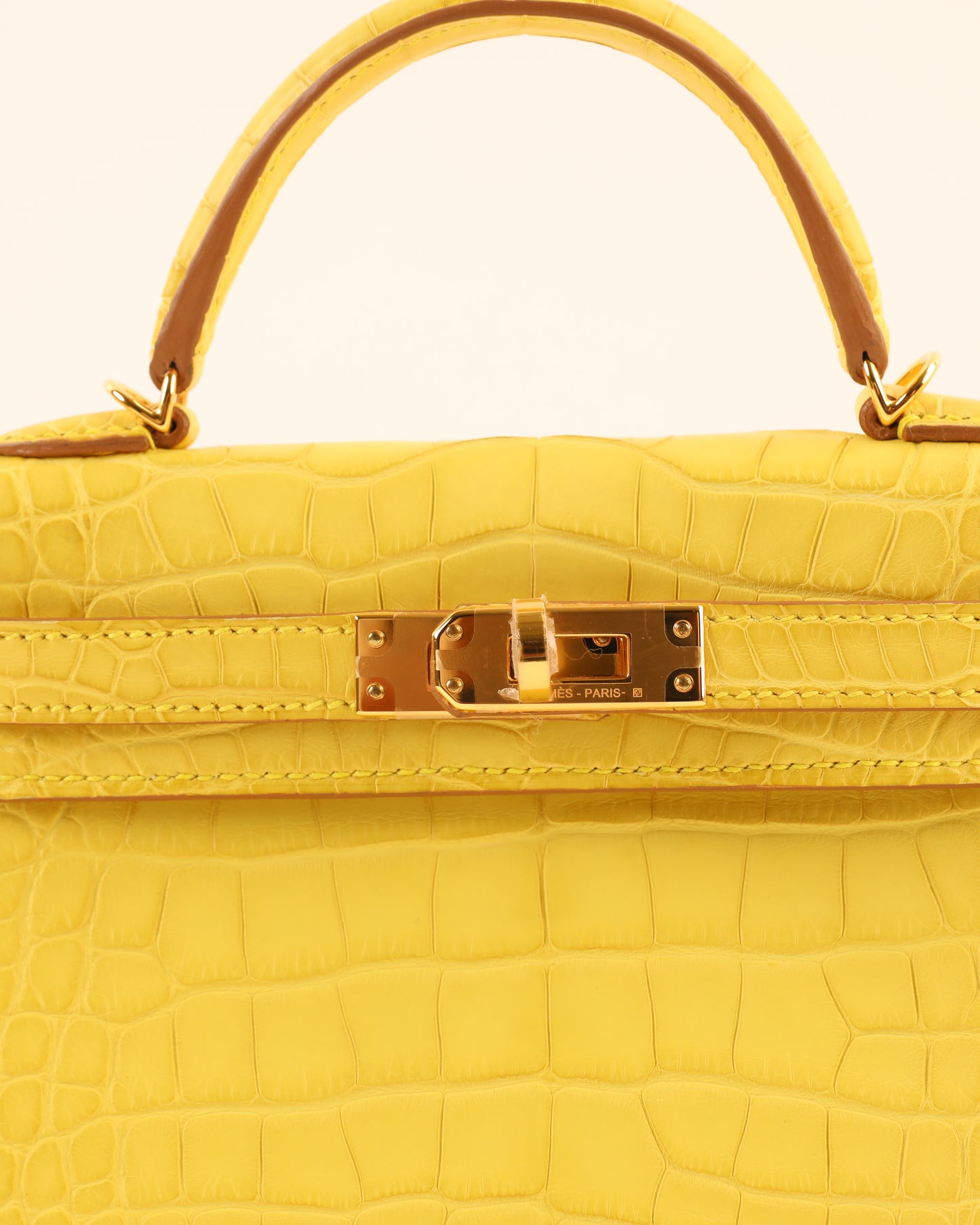 Kelly 20 Mimosa Sellier Matte Alligator with Gold Hardware