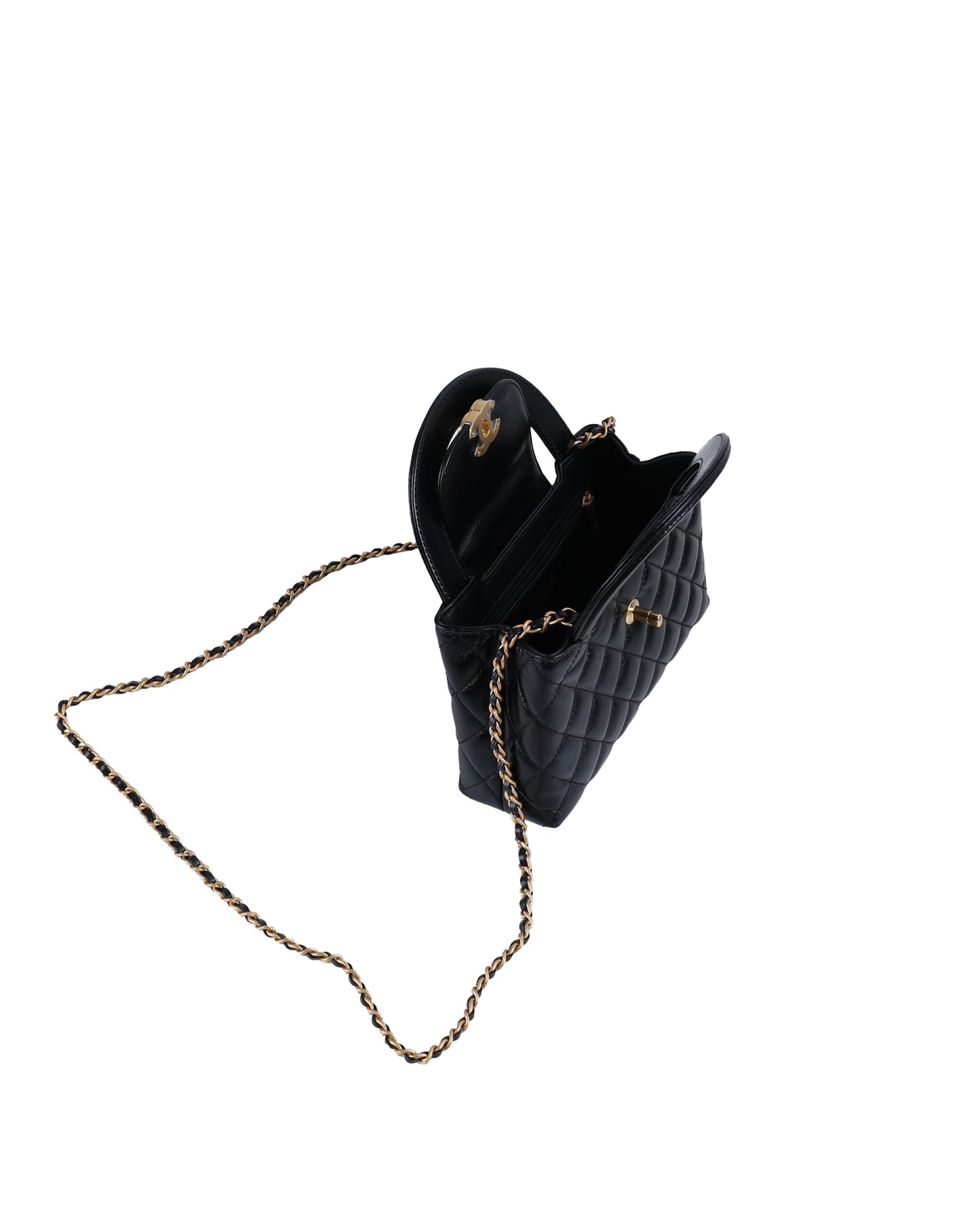 Chanel Kelly Bag Shiny Aged Calfskin & Gold-Tone Metal in Black Medium size