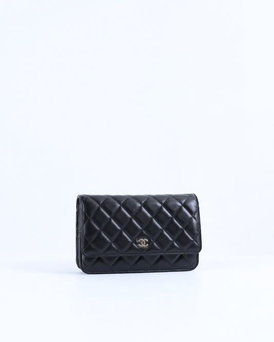 Chanel Classic Lambskin Wallet On Chain with Gold Hardware