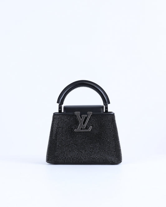 Louis Vuitton Swarovski Calfskin Mini Capucines in Black