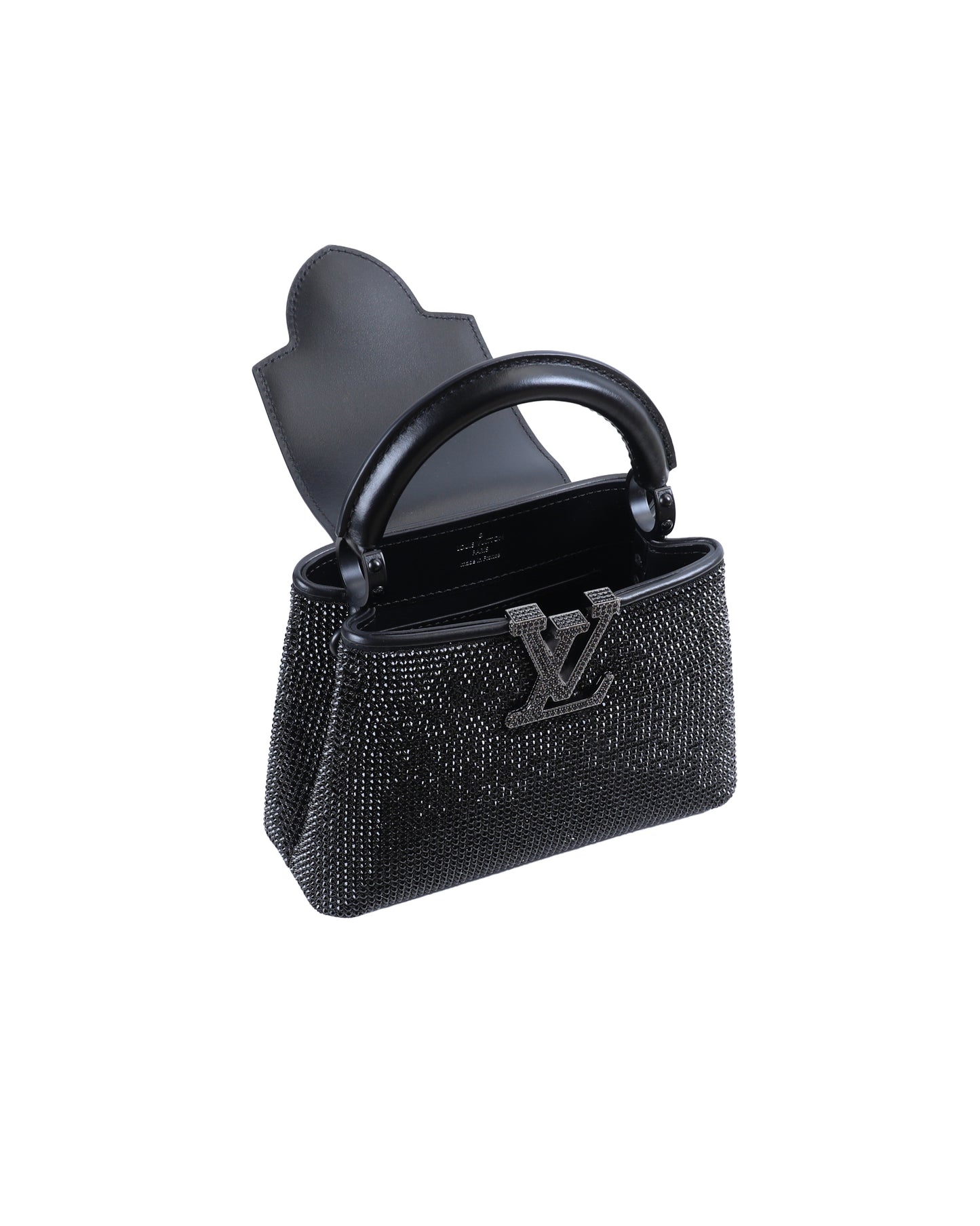 Louis Vuitton Swarovski Calfskin Mini Capucines in Black