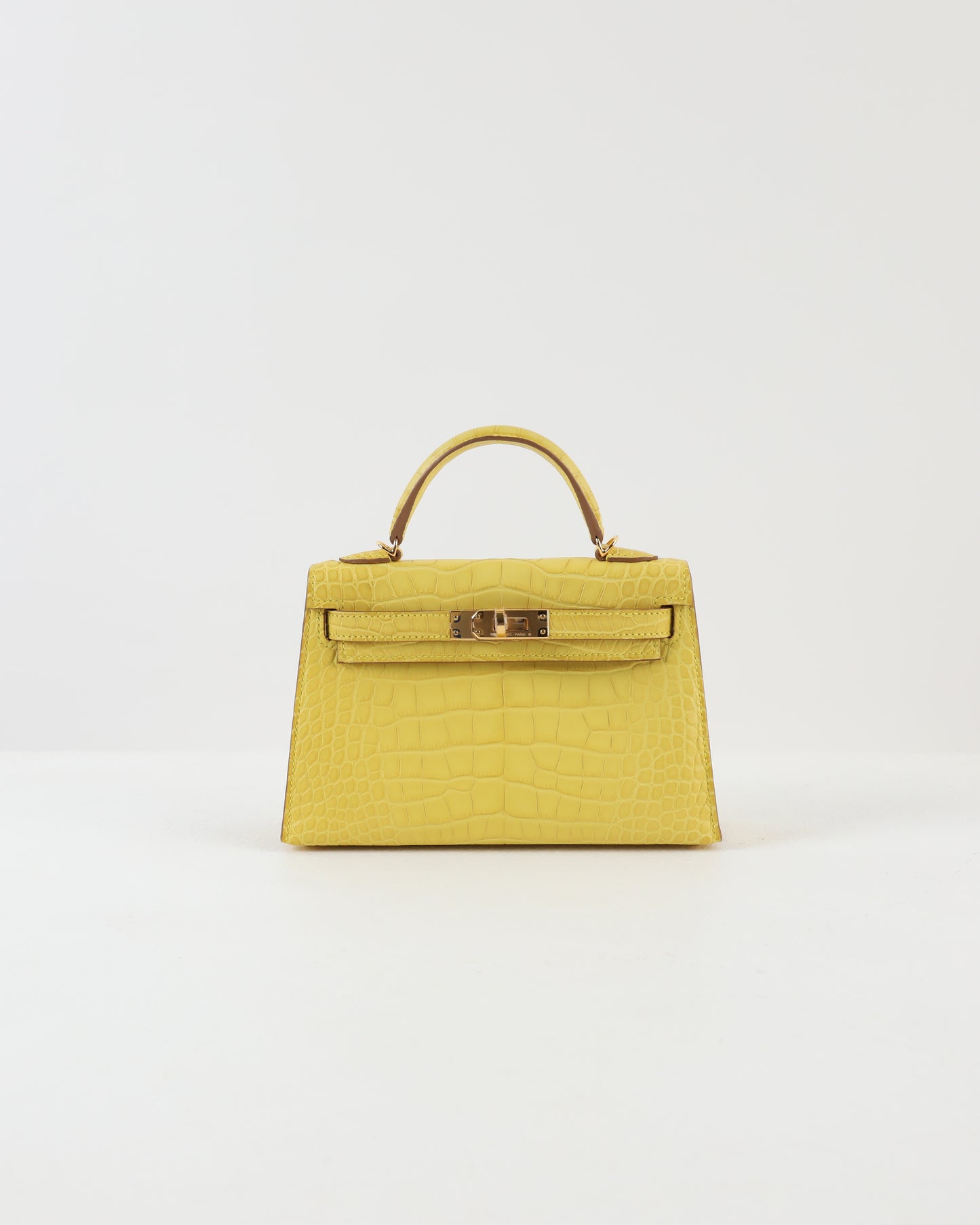 Kelly 20 Mimosa Sellier Matte Alligator with Gold Hardware