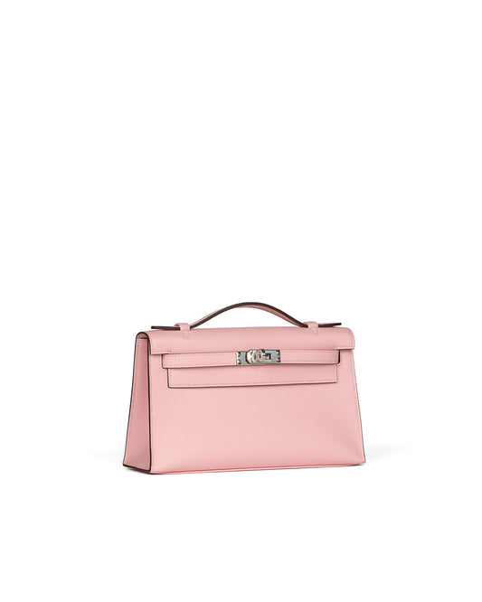 Kelly Pochette Rose Sakura in Swift Leather with Palladium Hardware