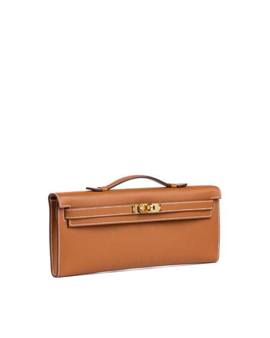 Kelly Cut Gold in Swift Leather with Gold Hardware