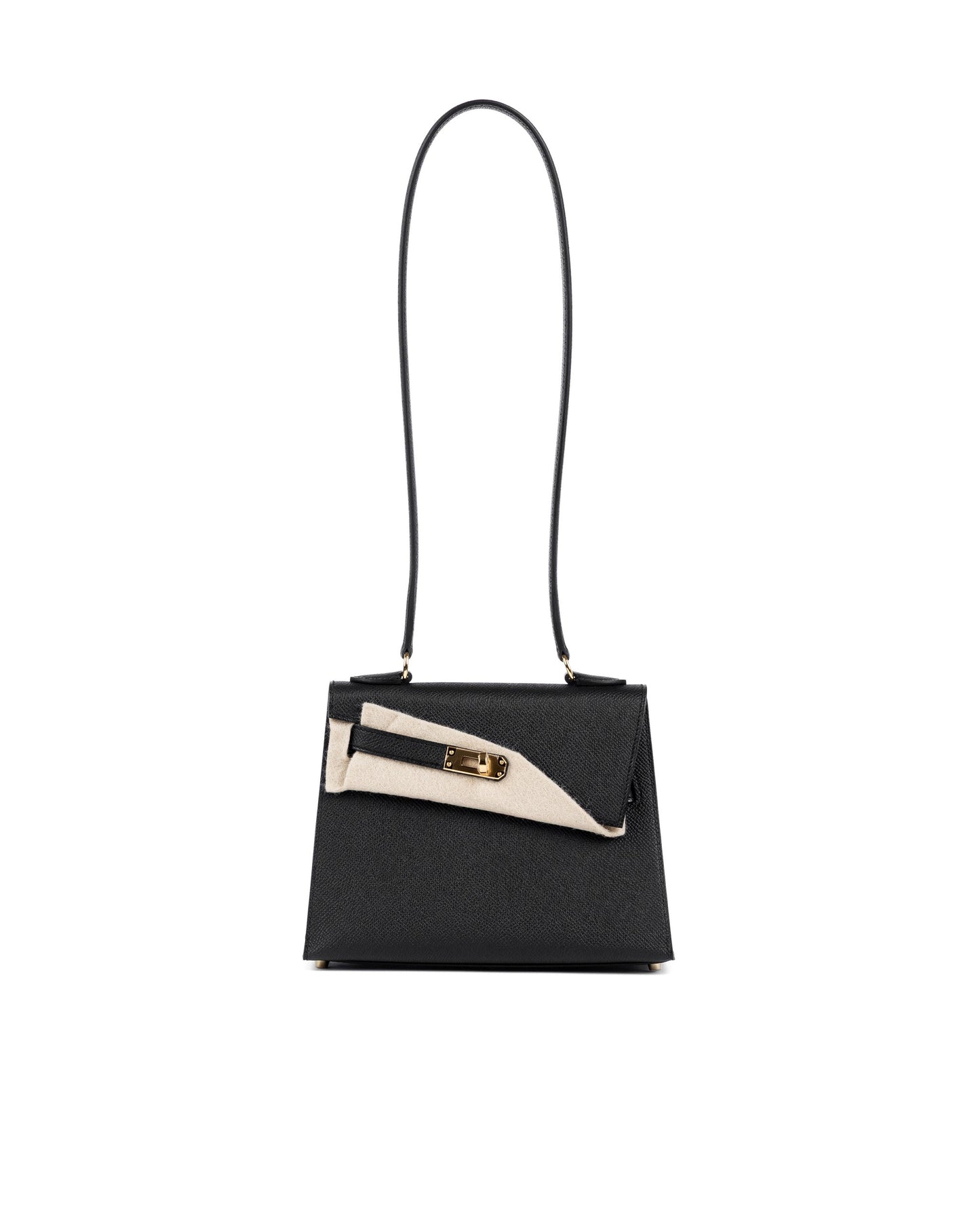 Kelly Desordre Black in Epsom Leather with Gold Hardware