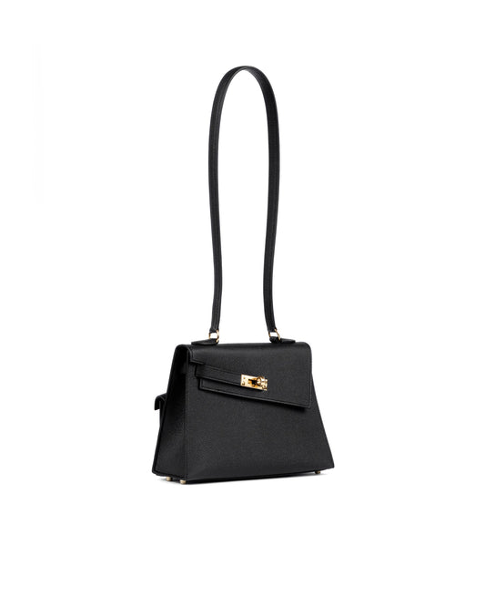 Kelly Desordre Black in Epsom Leather with Gold Hardware