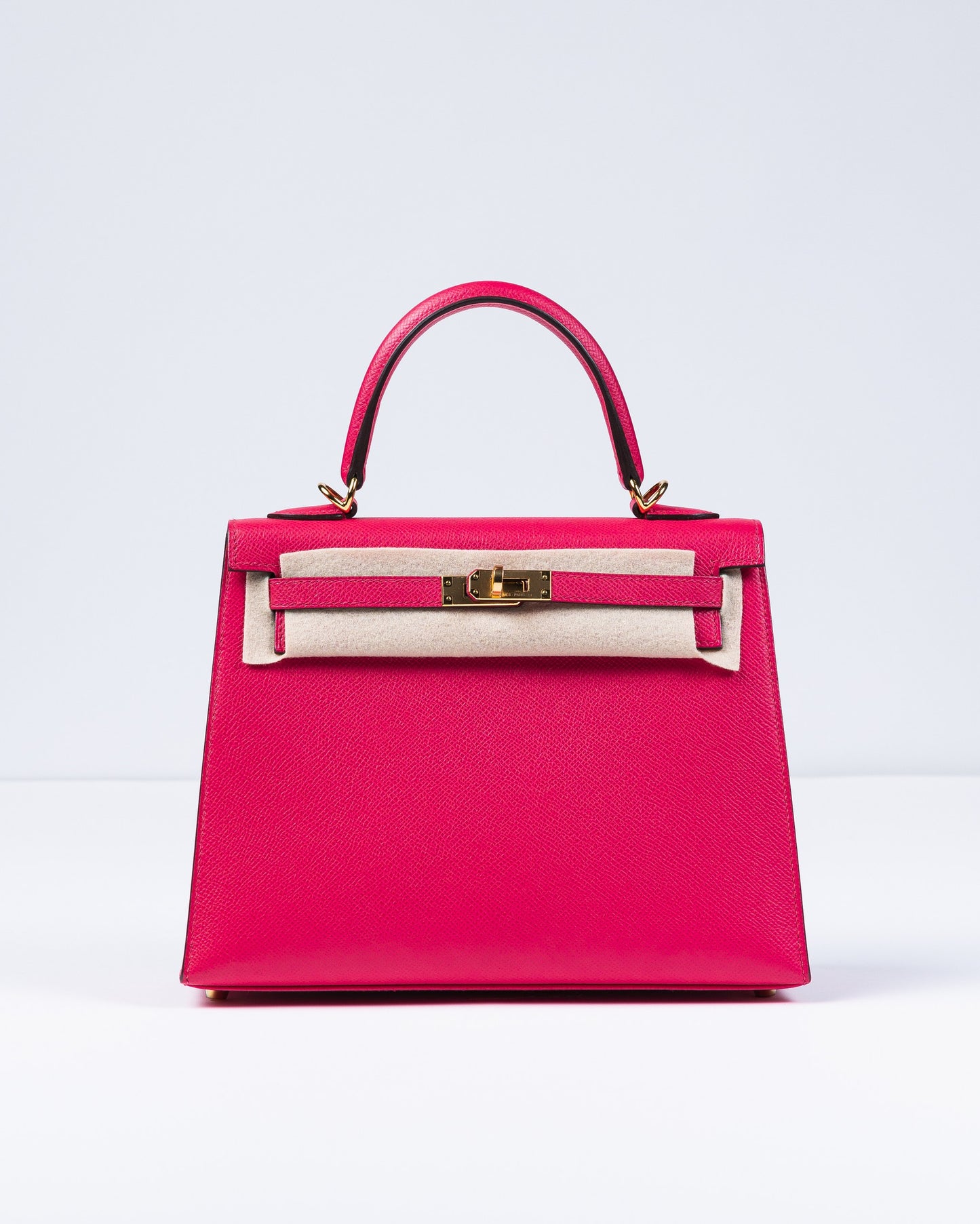 Kelly 25 Sellier Rose Extreme in Epsom leather with Gold Hardware