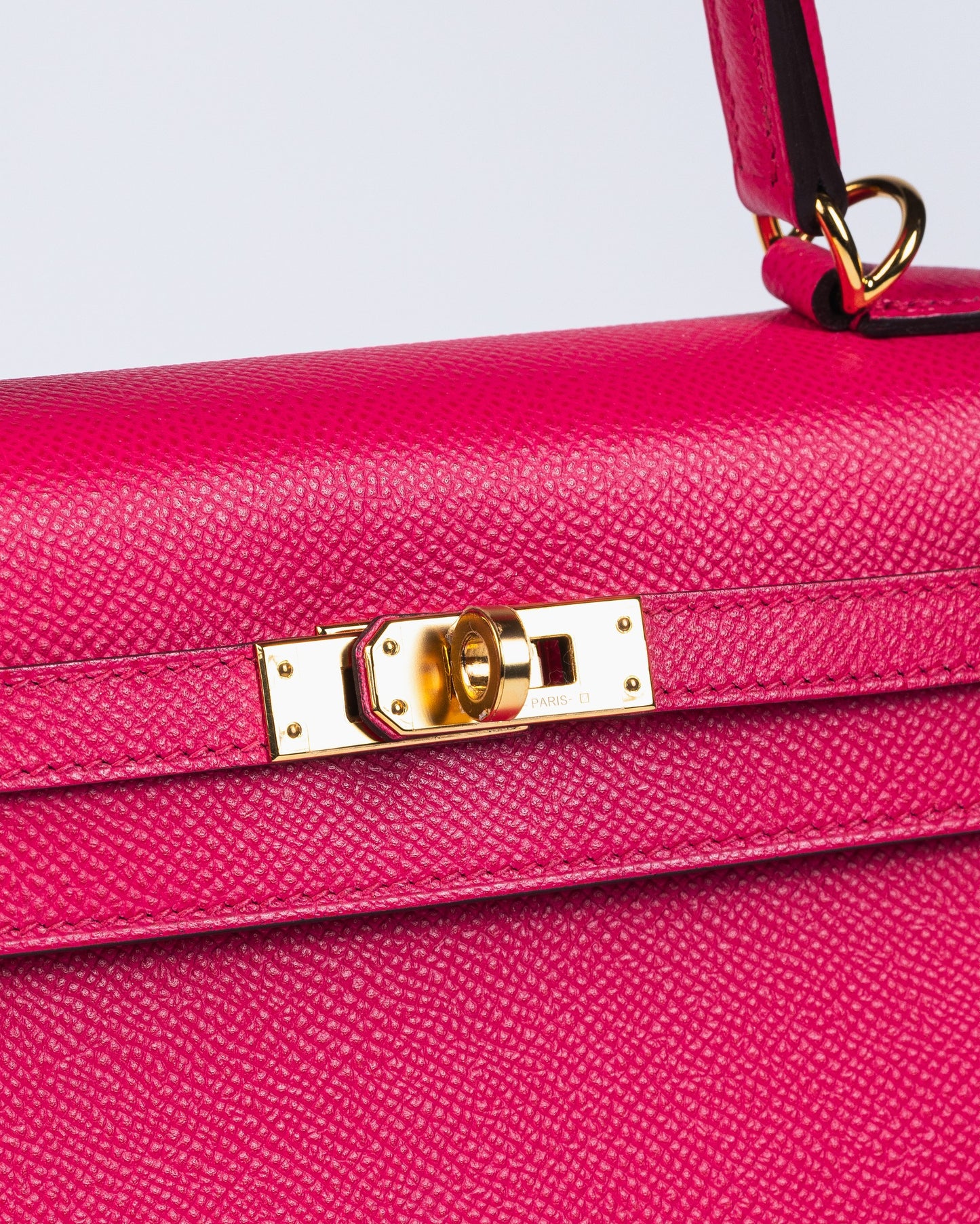 Kelly 25 Sellier Rose Extreme in Epsom leather with Gold Hardware