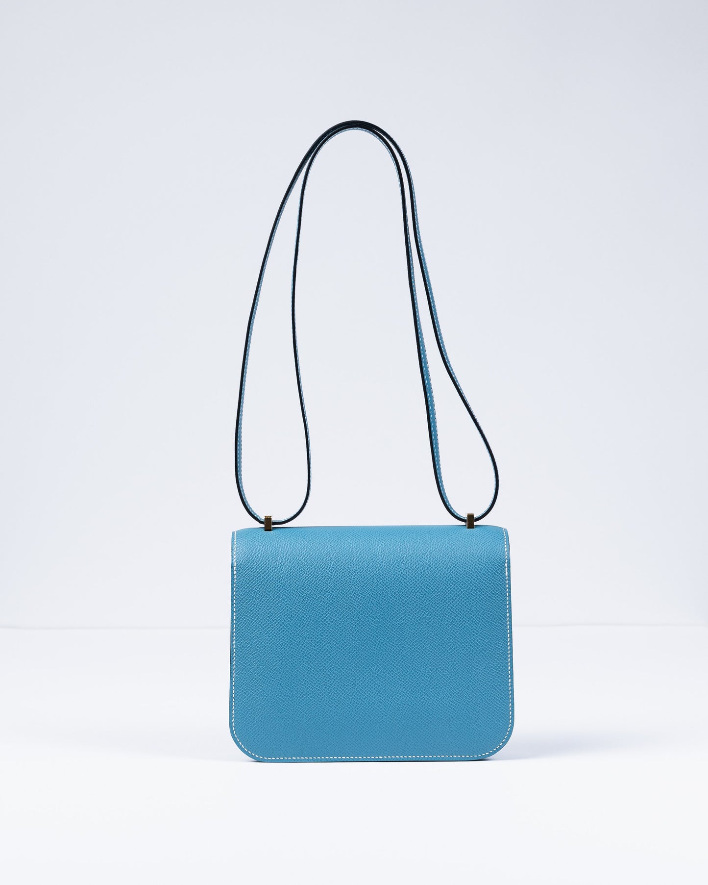 Constance 18 New Blue Jean in Epsom Leather with Gold Hardware