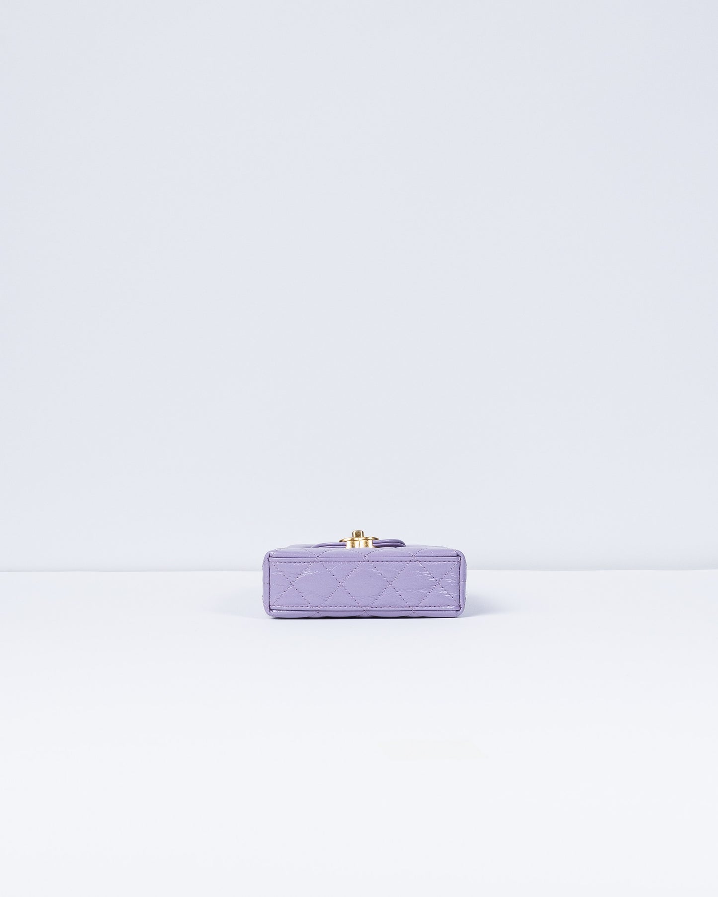 Chanel Kelly Bag Shiny Aged Calfskin & Gold-Tone Metal in Lavender Micro size