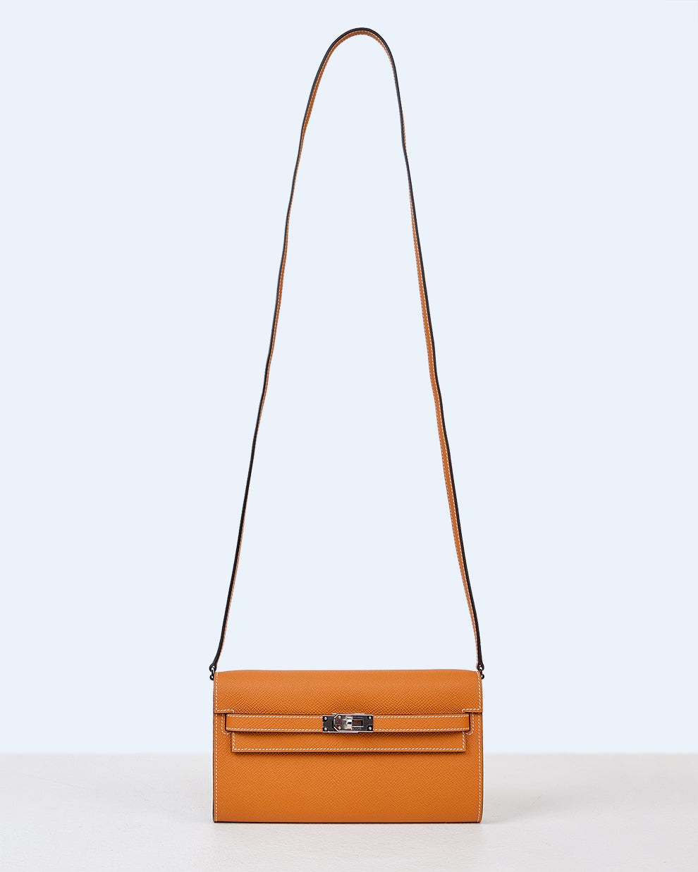 Kelly To Go Long Wallet Toffee in Epsom Leather with Palladium Hardware