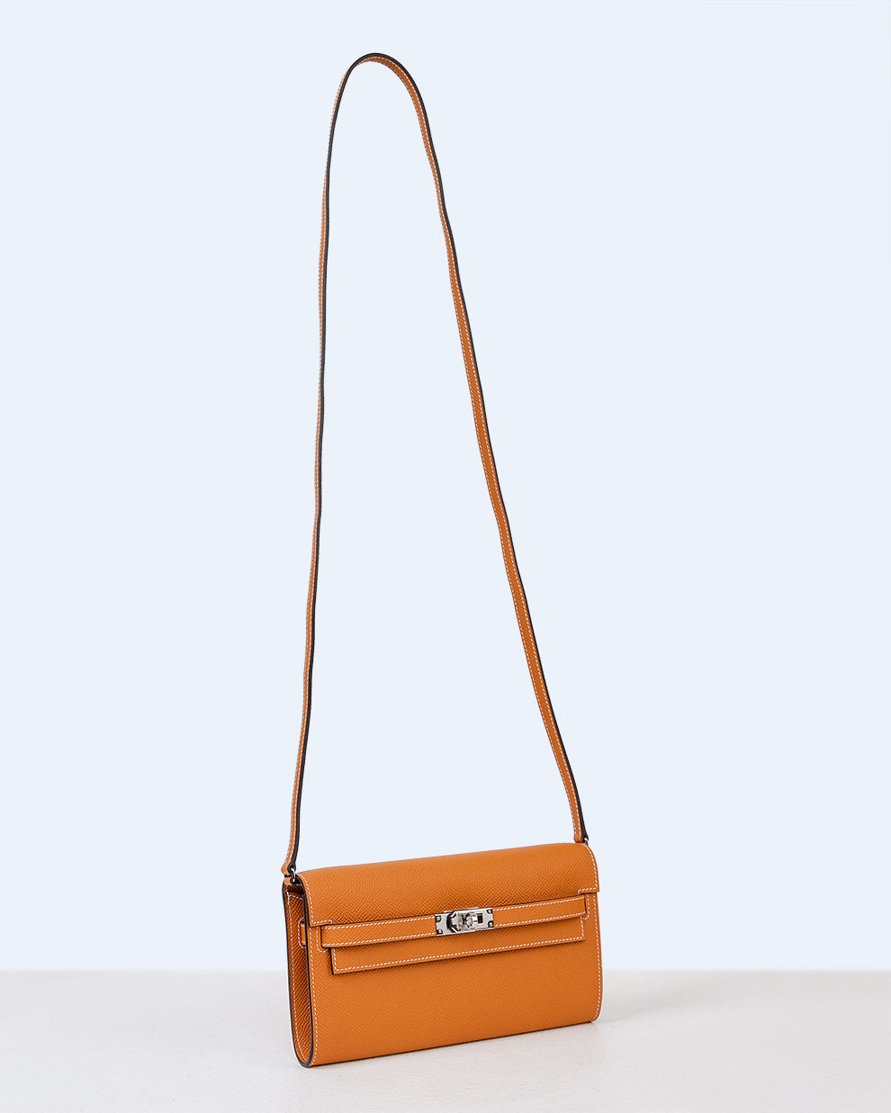 Kelly To Go Long Wallet Toffee in Epsom Leather with Palladium Hardware