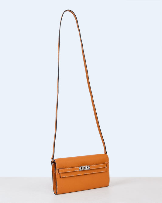 Kelly To Go Long Wallet Toffee in Epsom Leather with Palladium Hardware