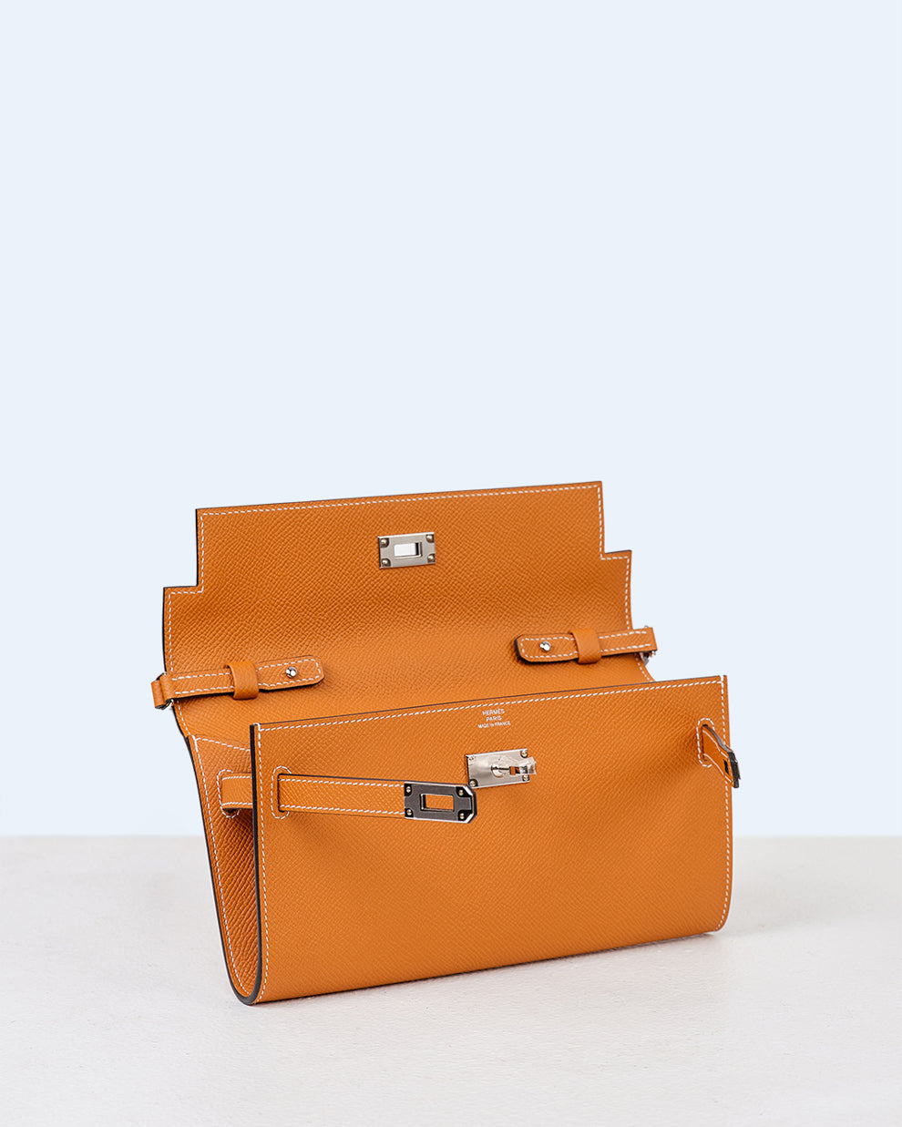 Kelly To Go Long Wallet Toffee in Epsom Leather with Palladium Hardware