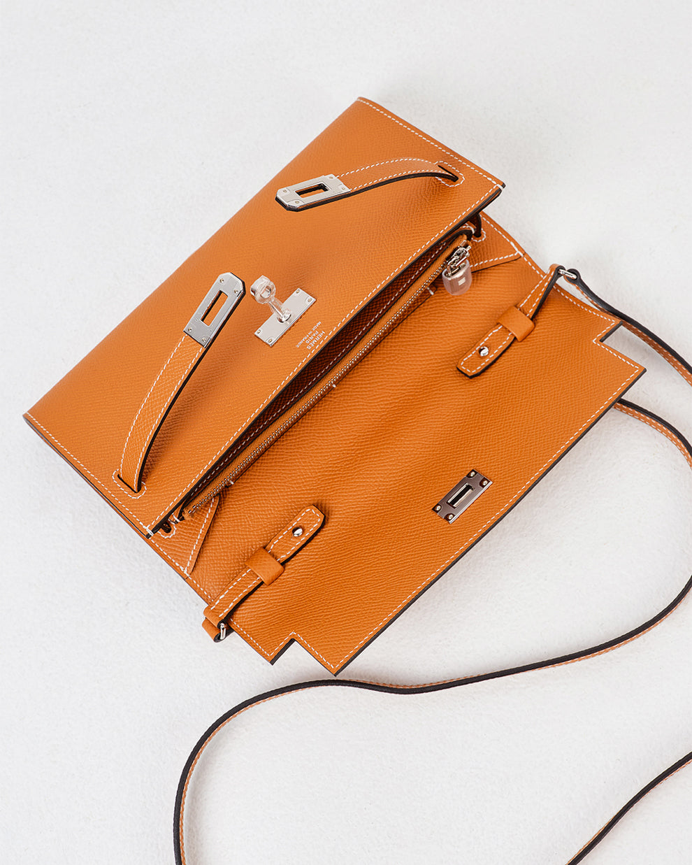 Kelly To Go Long Wallet Toffee in Epsom Leather with Palladium Hardware