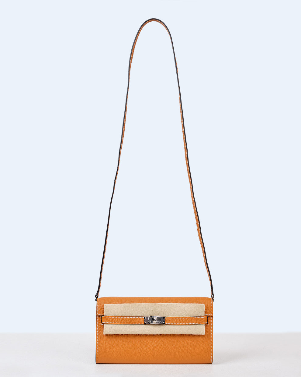 Kelly To Go Long Wallet Toffee in Epsom Leather with Palladium Hardware