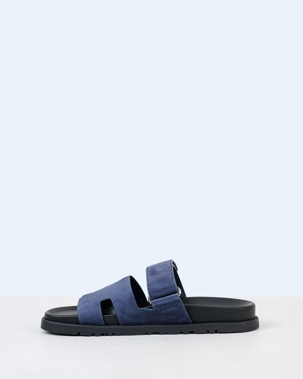 Chypre Sandal Homme Blue Celeste in Suede Leather