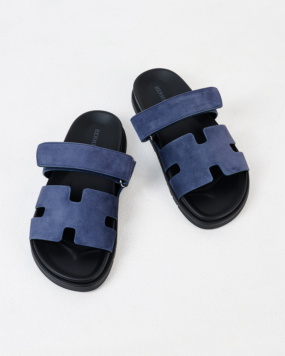 Chypre Sandal Homme Blue Celeste in Suede Leather