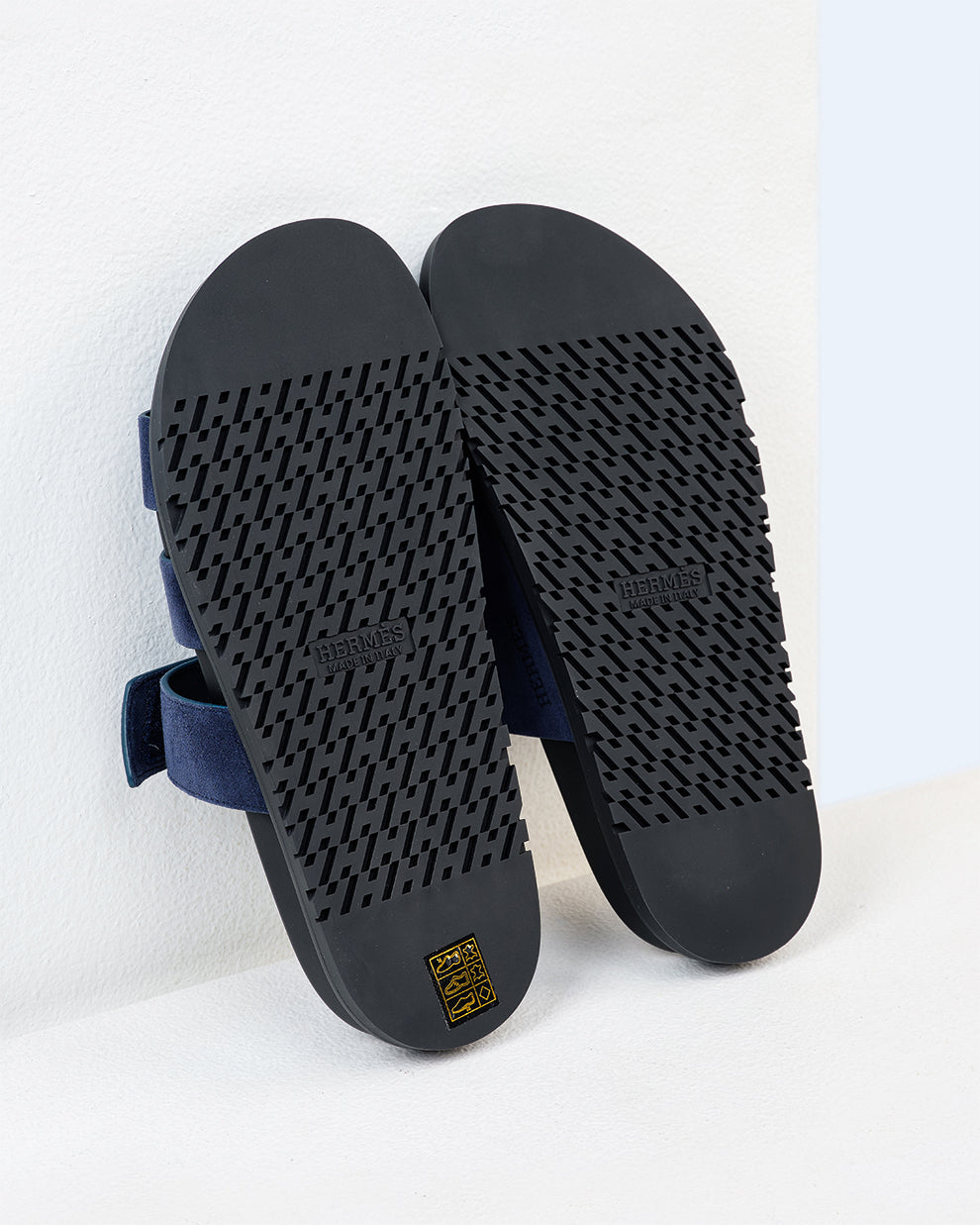 Chypre Sandal Homme Blue Celeste in Suede Leather