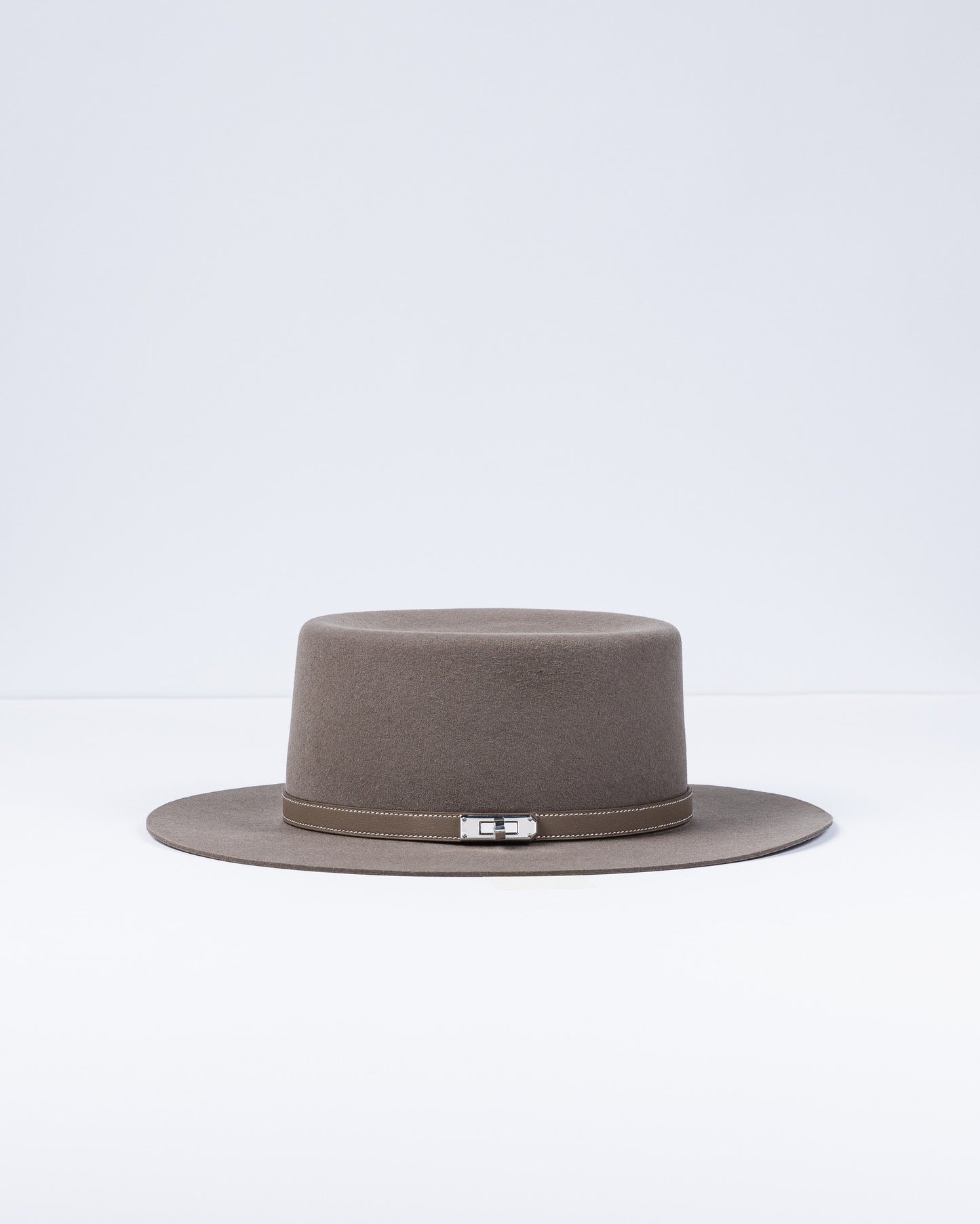 Hampton Hat Etoupe in Felt with Palladium Hardware size 57
