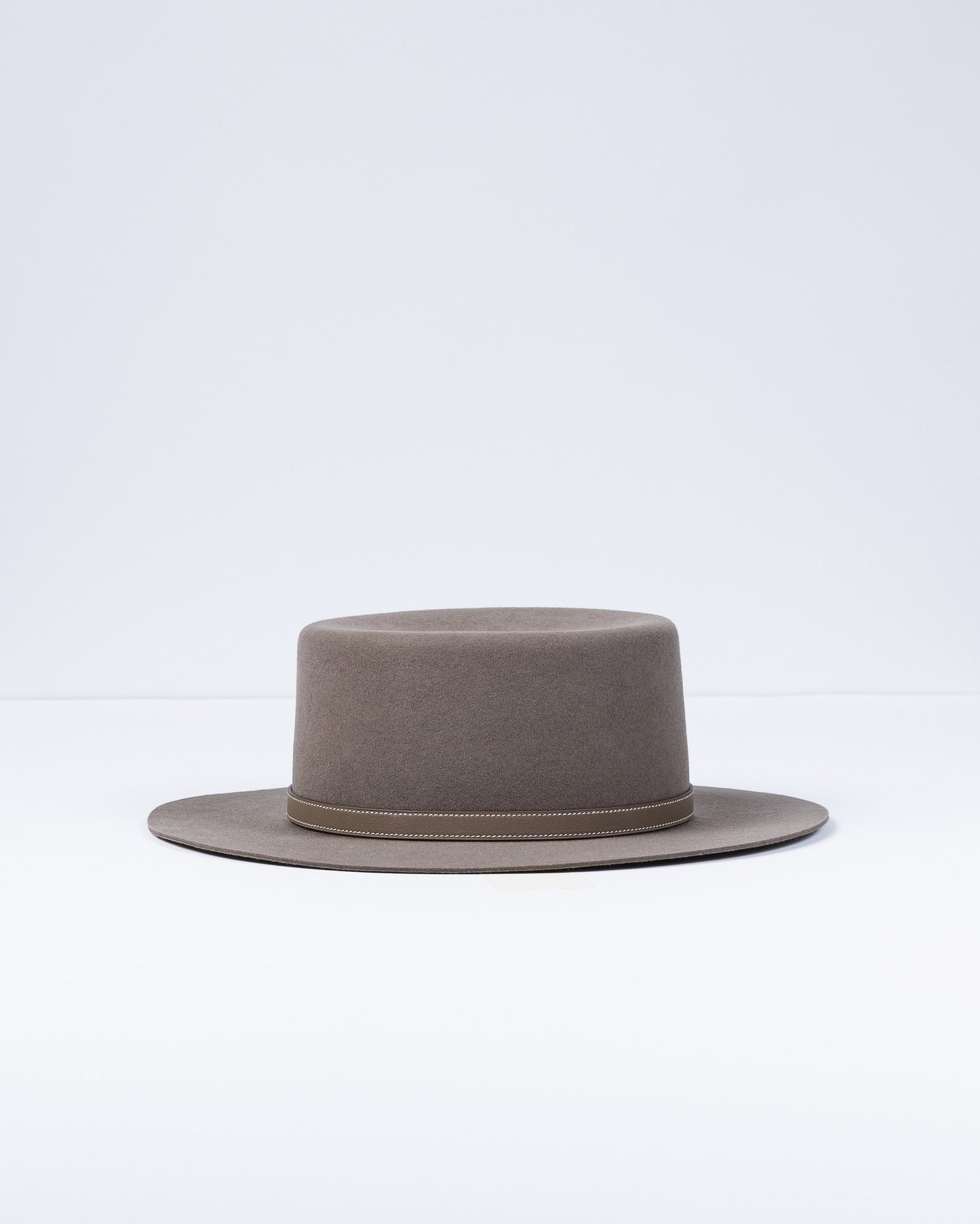 Hampton Hat Etoupe in Felt with Palladium Hardware size 57