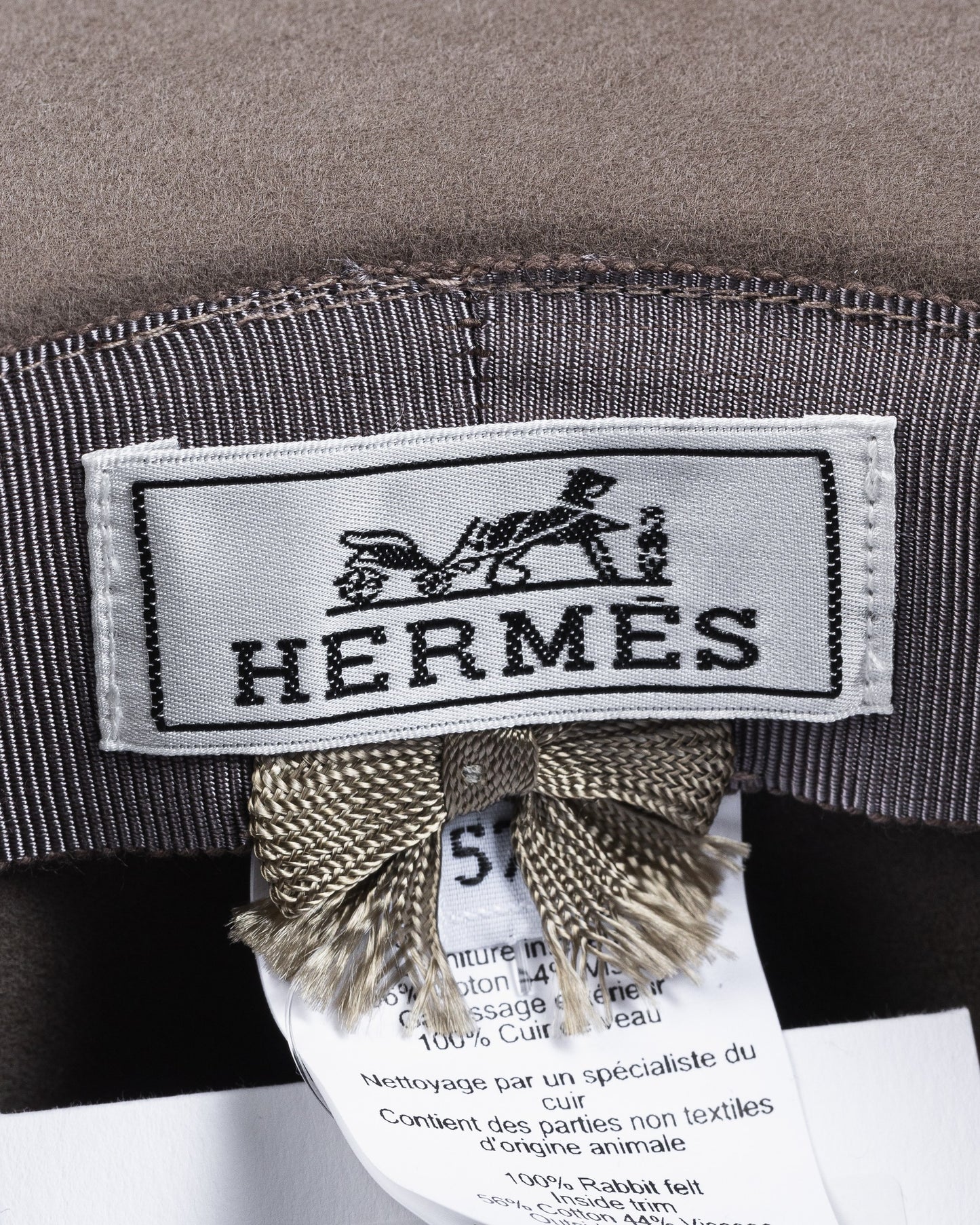 Hampton Hat Etoupe in Felt with Palladium Hardware size 57