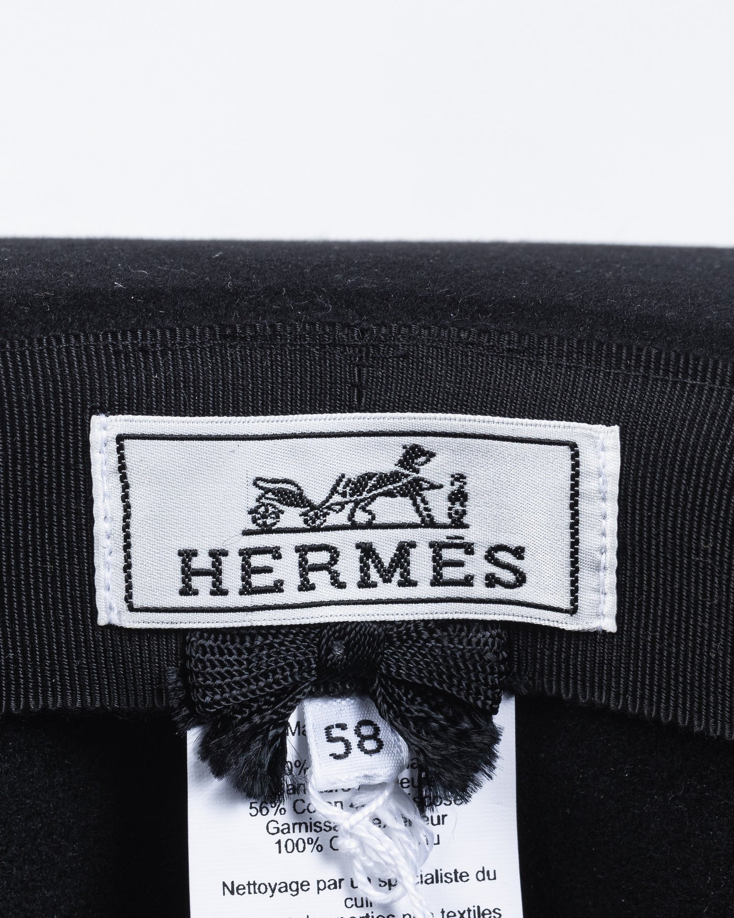Hampton Hat Black in Felt with Gold Hardware size 58