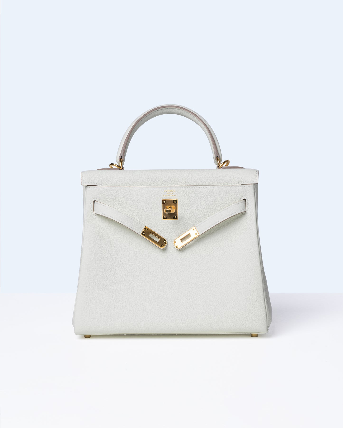 Kelly 25 Mushroom in Togo Leather with Gold Hardware