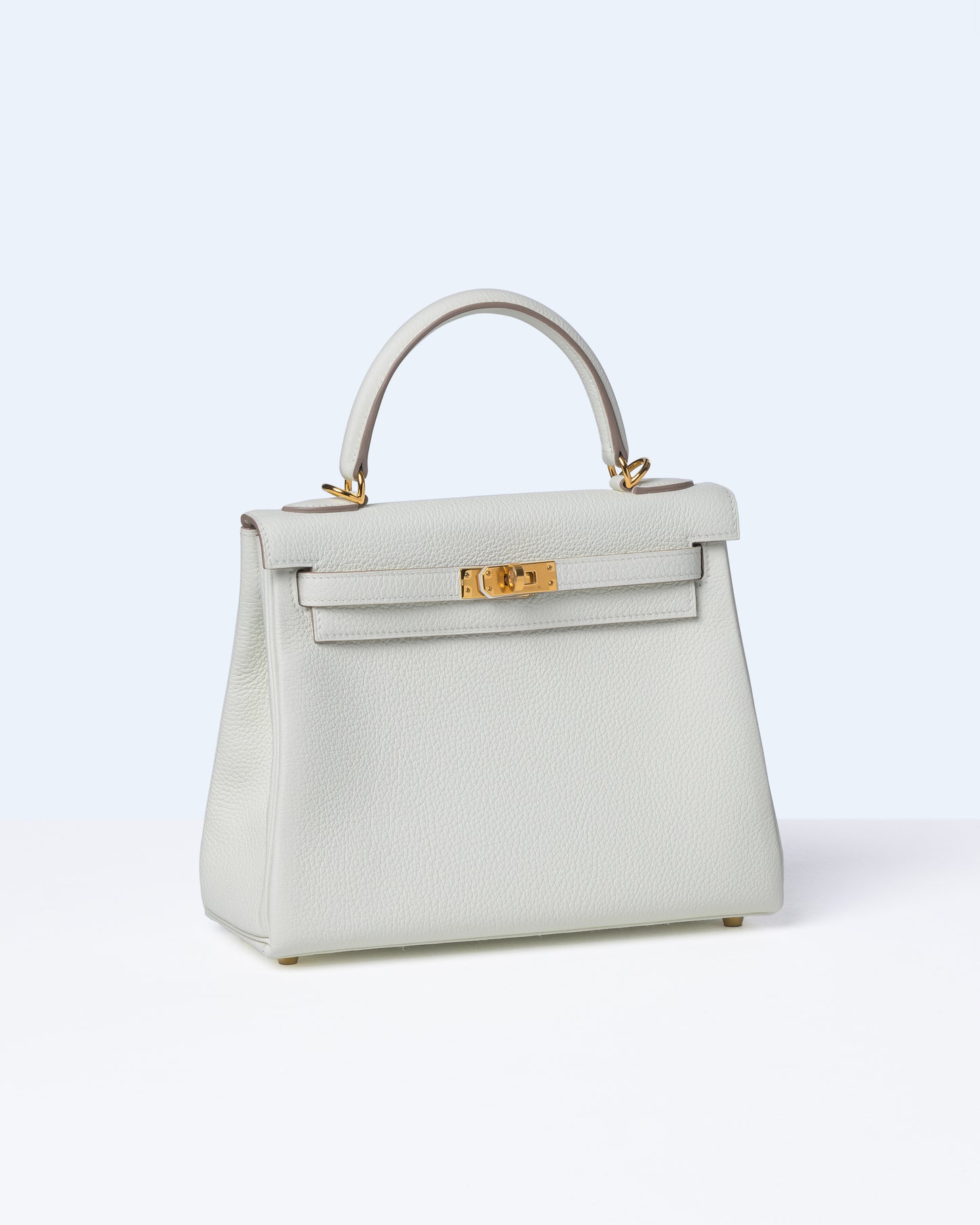 Kelly 25 Mushroom in Togo Leather with Gold Hardware