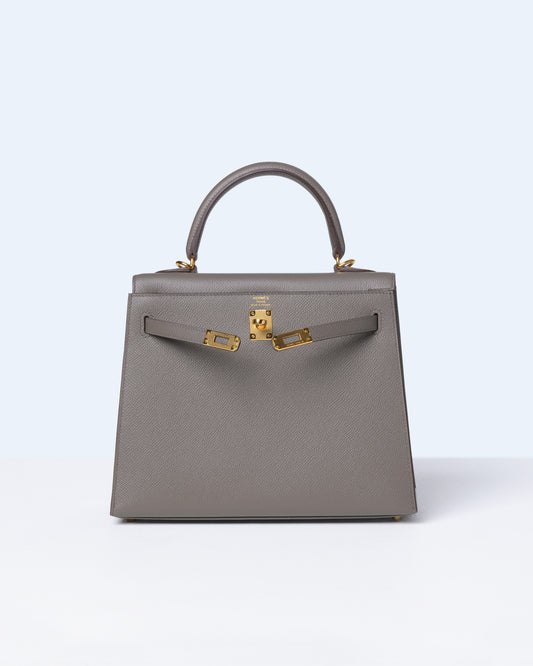 Kelly 25 Etain in Epsom Leather with Gold Hardware