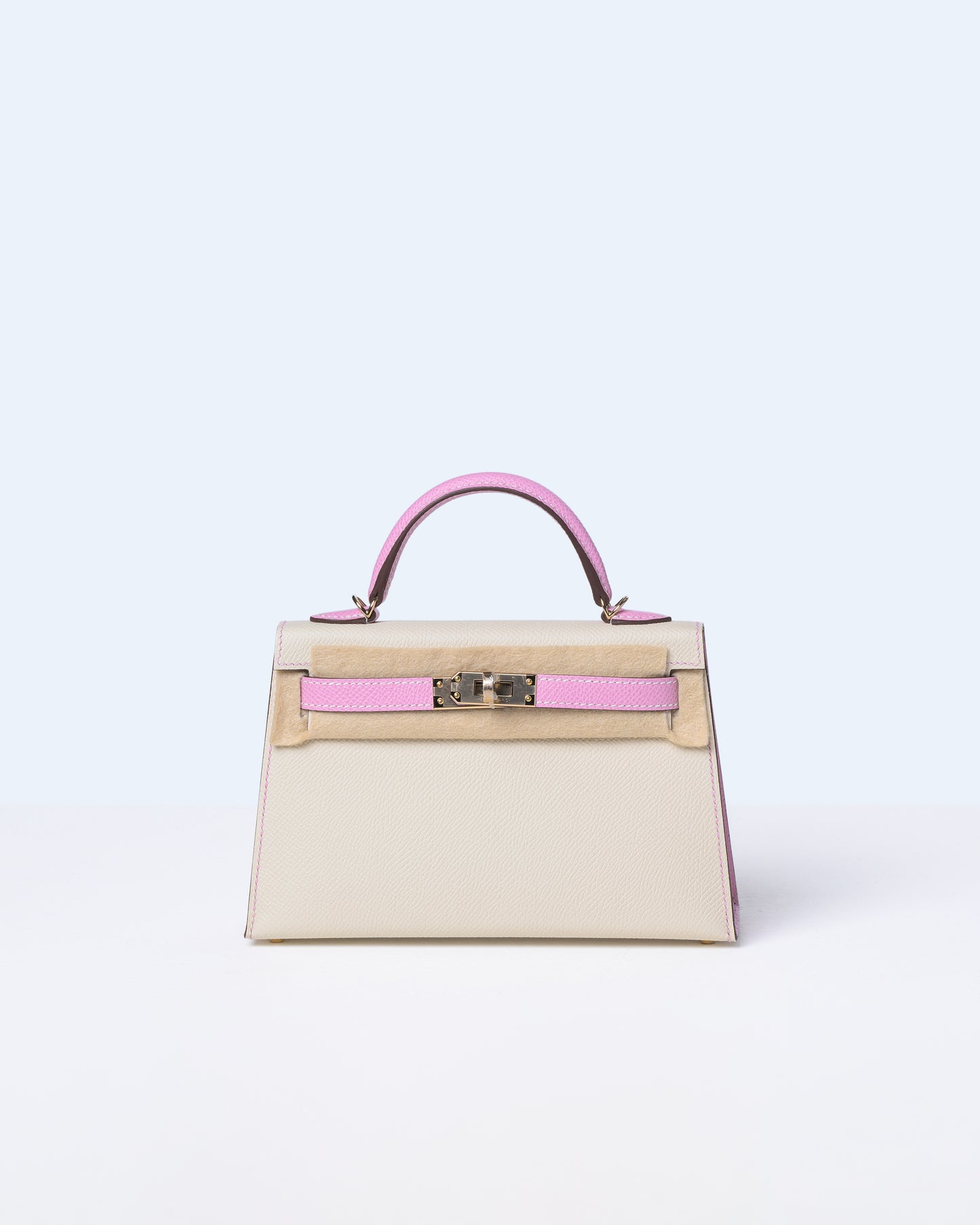 Kelly 20 HSS Craie and Mauve Slyvestre in Epsom Leather with Rose Gold Hardware