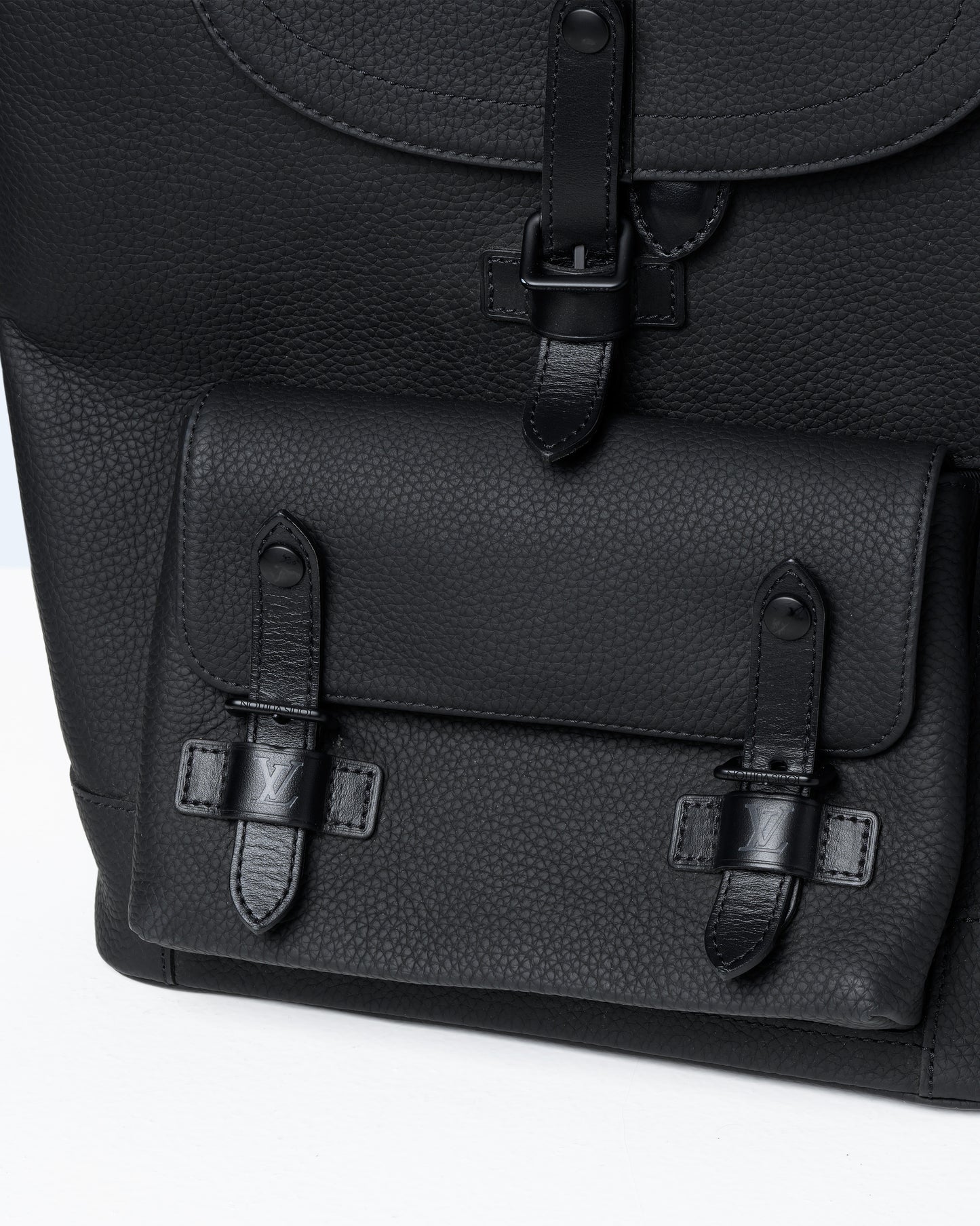 Louis Vuitton Christopher Slim in Taurillon Leather Black Backpack