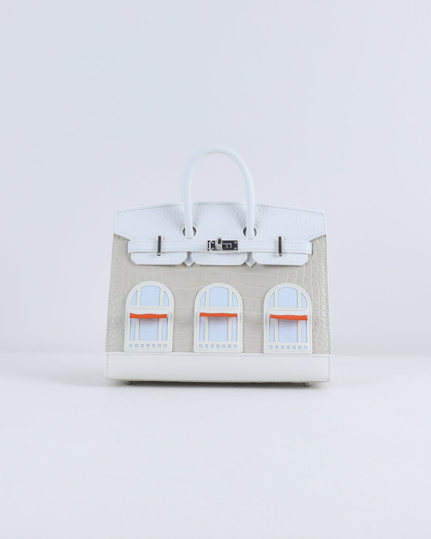 Birkin 20 Faubourg White Matte Alligator with Palladium Hardware