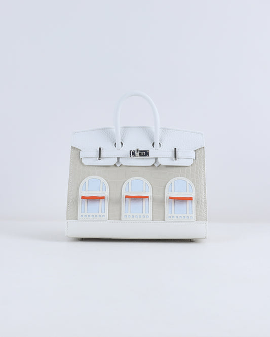 Birkin 20 Faubourg White Matte Alligator with Palladium Hardware