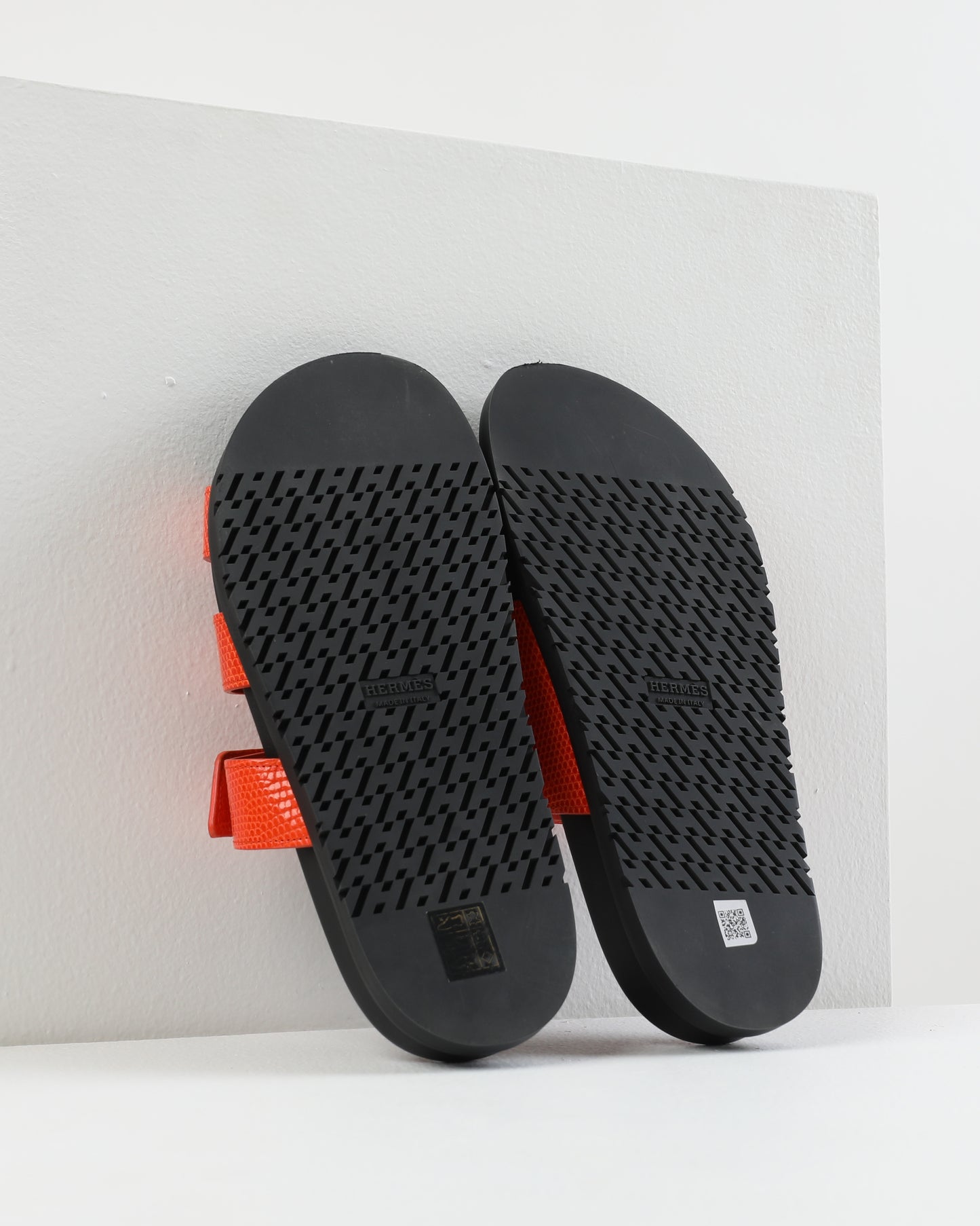 Chypre Sandal in Orange Lizard skin